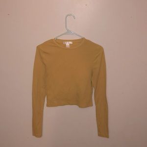 Mustard Yellow Form Fitting Crop Top
